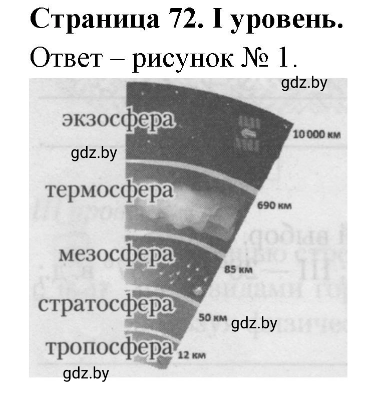 Решение  І уровень (страница 72) гдз по географии 6 класс Кольмакова, Пикулик, тетрадь для практических работ