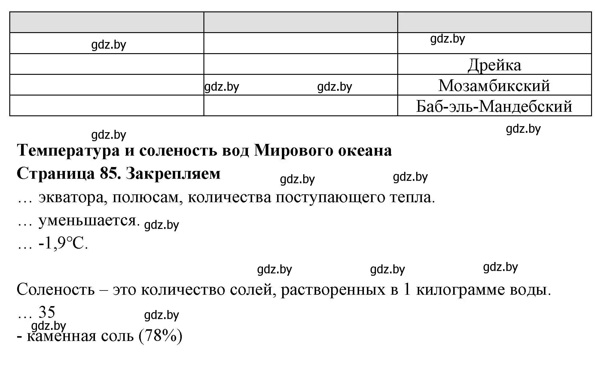 Решение номер 3 (страница 85) гдз по географии 6 класс Кольмакова, Пикулик, рабочая тетрадь