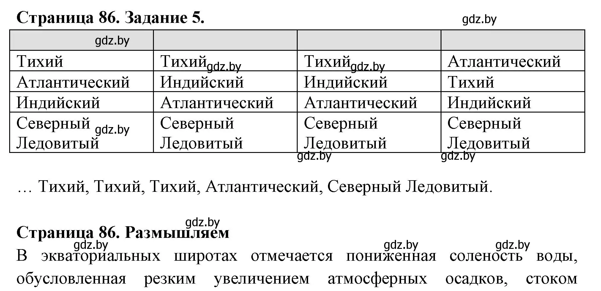 Решение номер 5 (страница 86) гдз по географии 6 класс Кольмакова, Пикулик, рабочая тетрадь