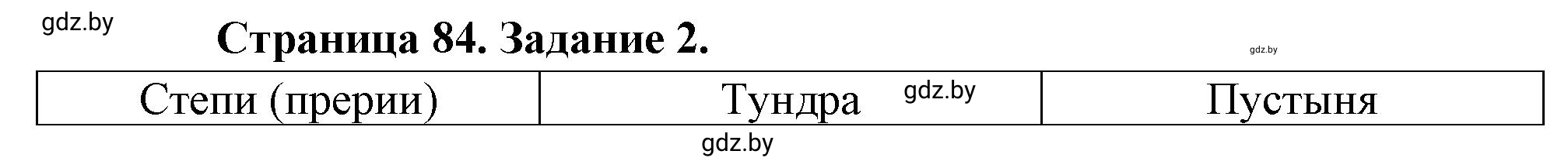 Решение номер 2 (страница 84) гдз по географии 7 класс Кольмакова, Сарычева, рабочая тетрадь