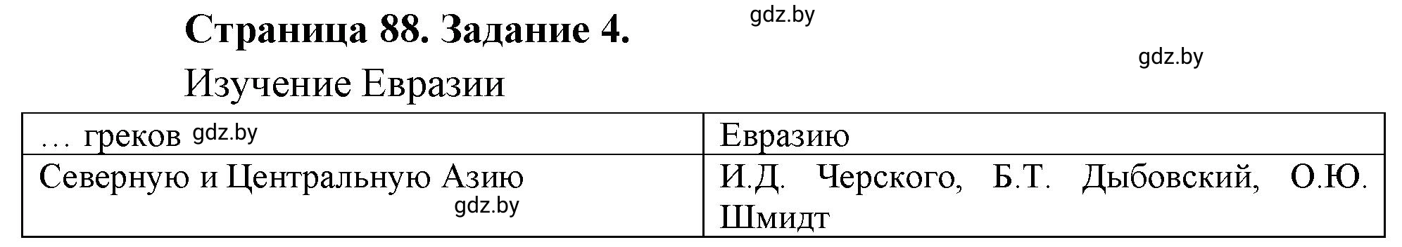 Решение номер 4 (страница 88) гдз по географии 7 класс Кольмакова, Сарычева, рабочая тетрадь