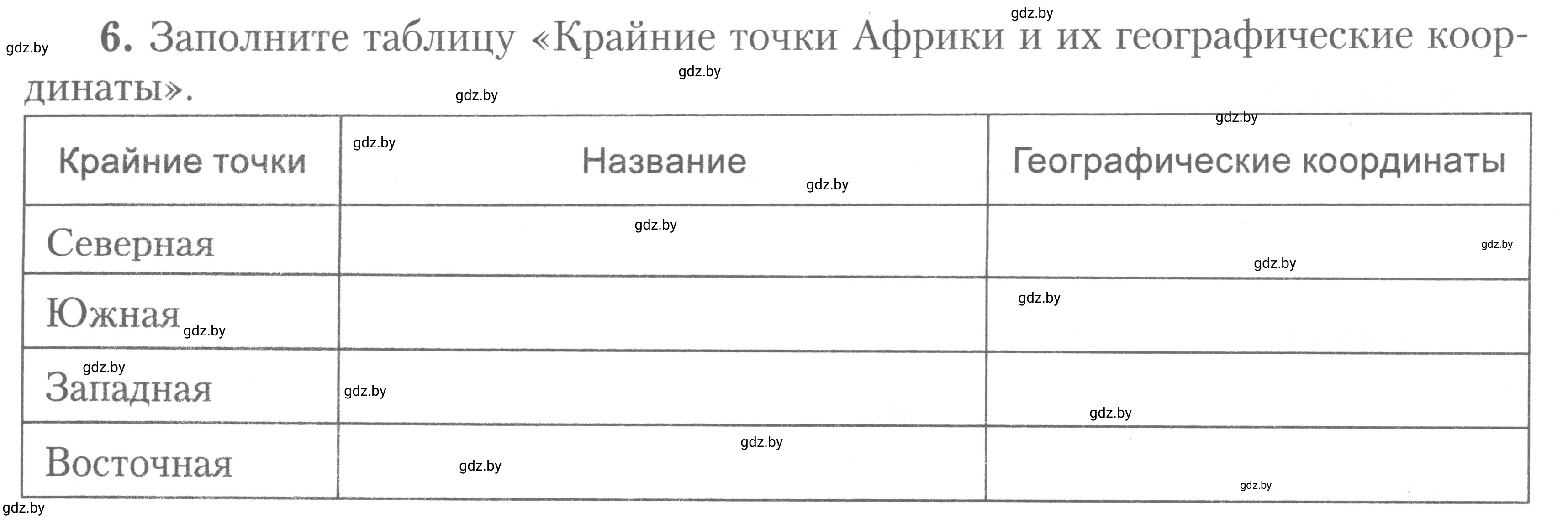 Условие номер 6 (страница 8) гдз по географии 7 класс Метельский, тетрадь для практических работ