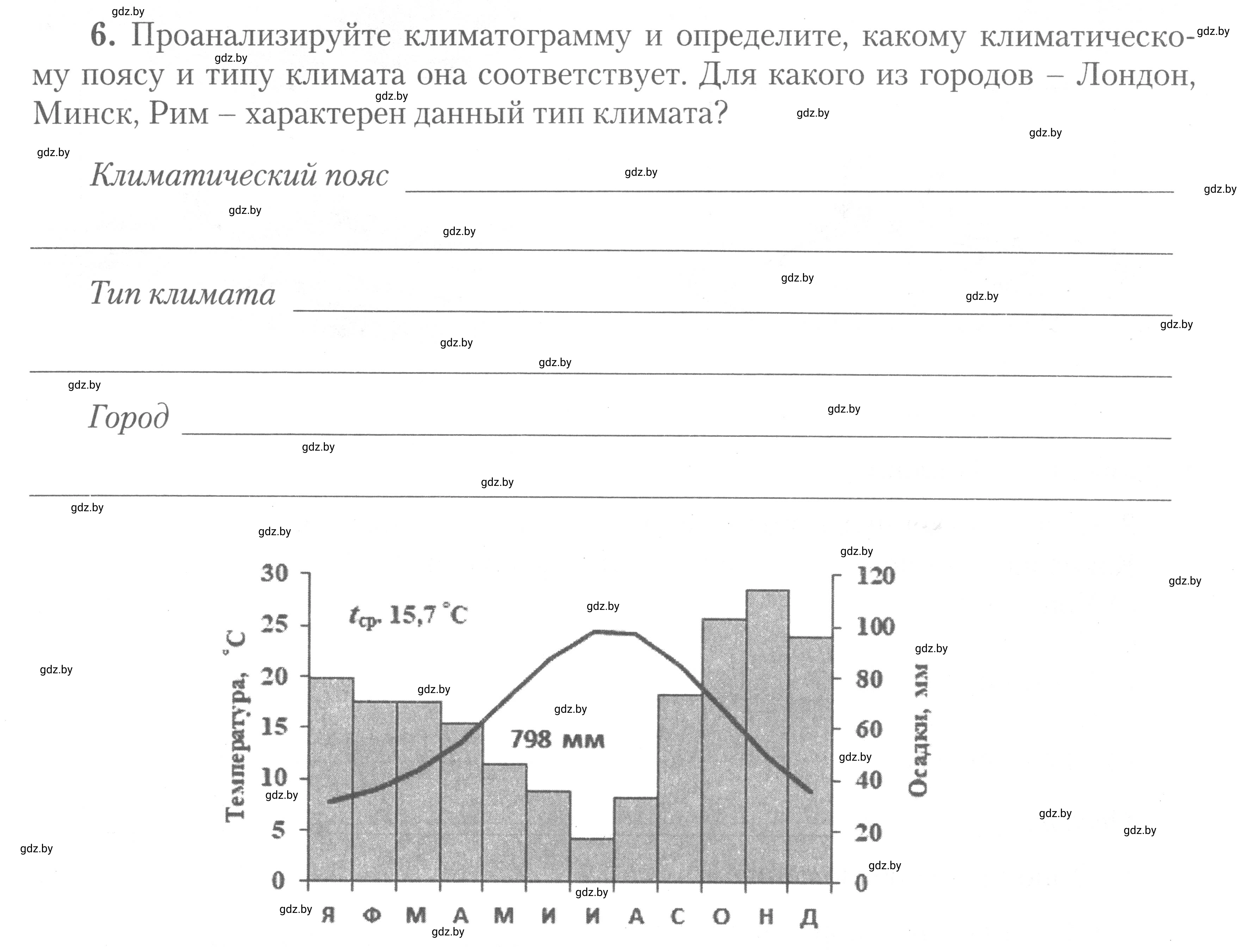 Условие номер 6 (страница 22) гдз по географии 7 класс Метельский, тетрадь для практических работ