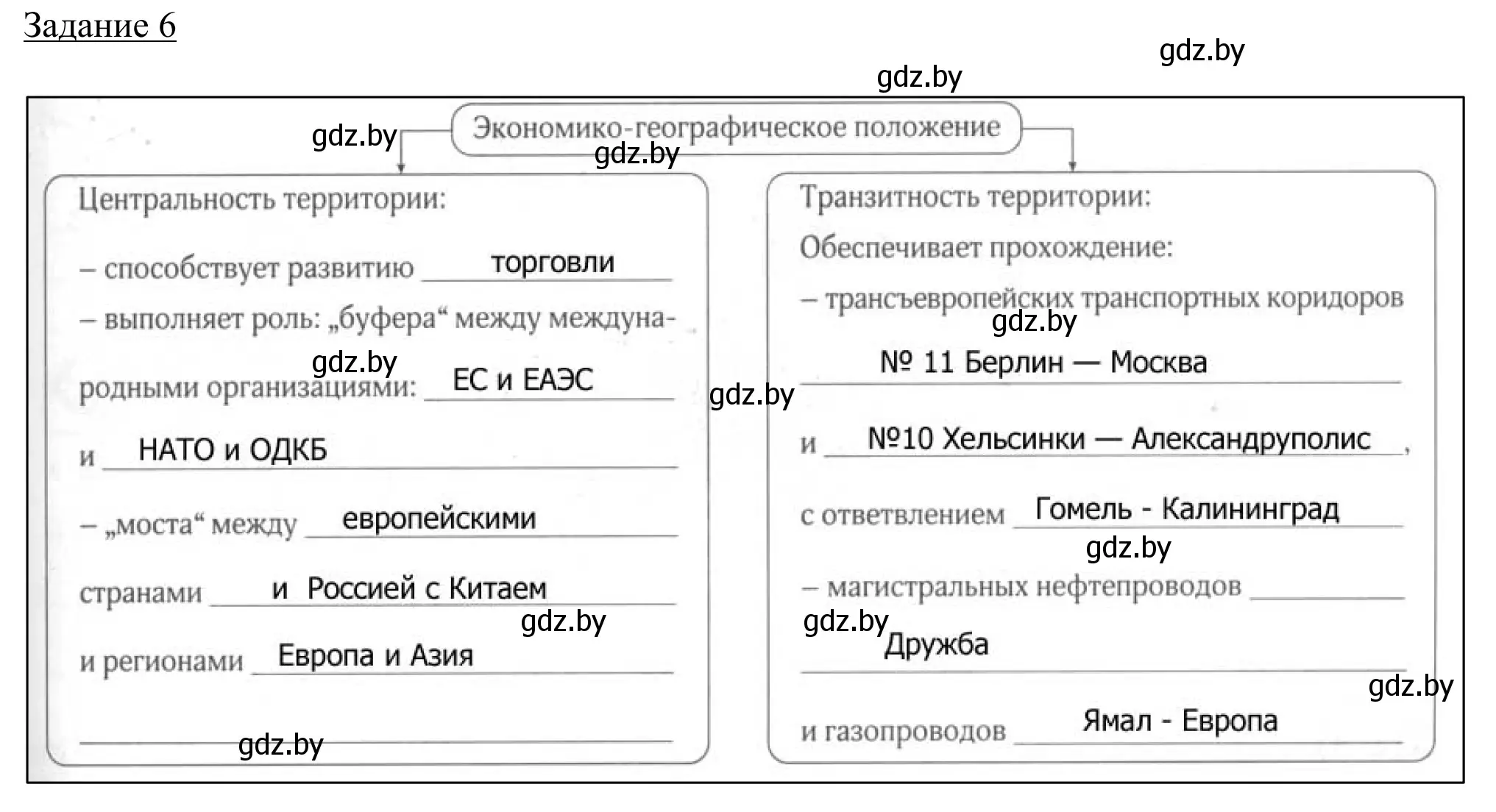 Решение номер 6 (страница 5) гдз по географии 9 класс Брилевский, Климович, рабочая тетрадь