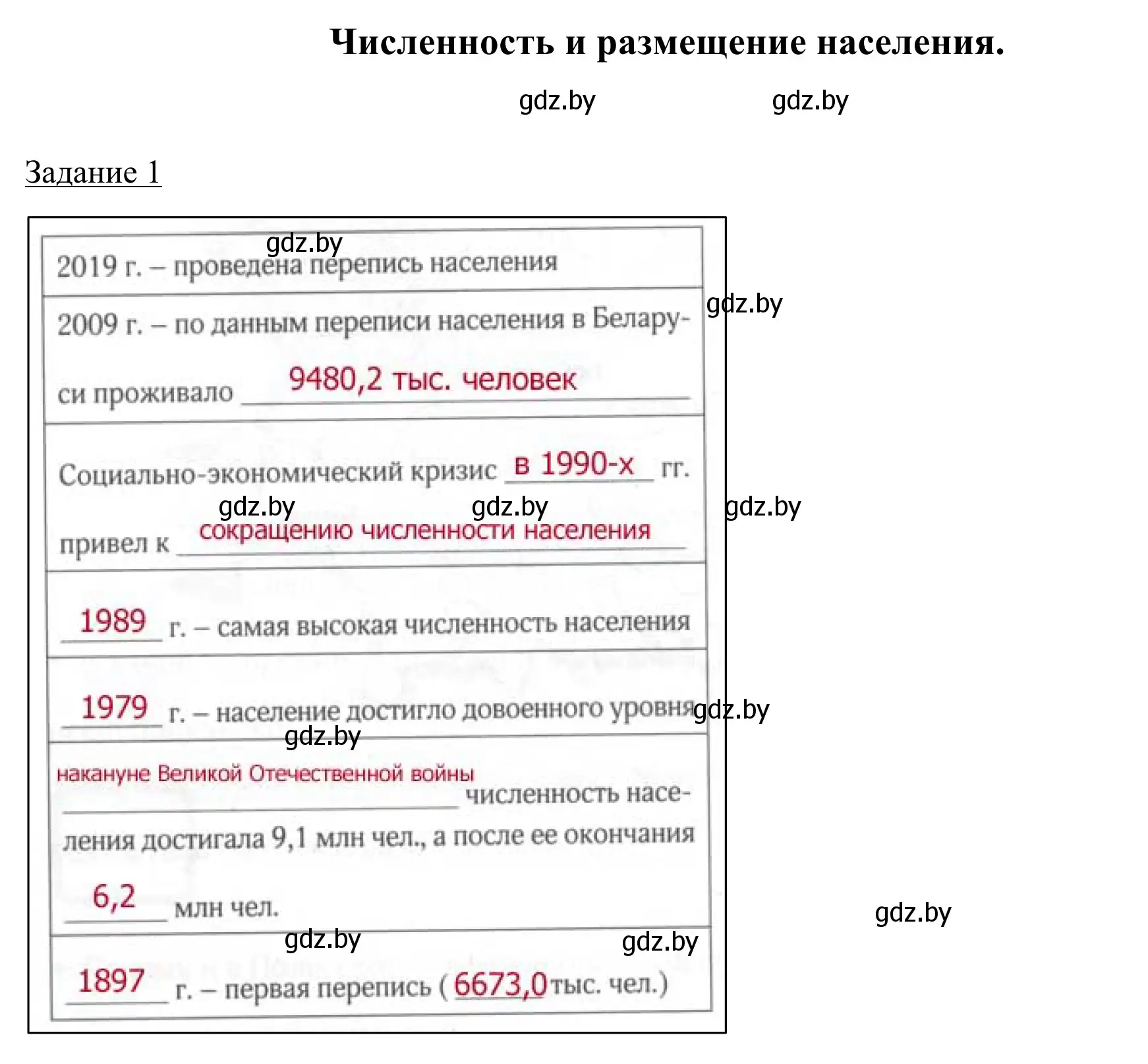 Решение номер 1 (страница 48) гдз по географии 9 класс Брилевский, Климович, рабочая тетрадь