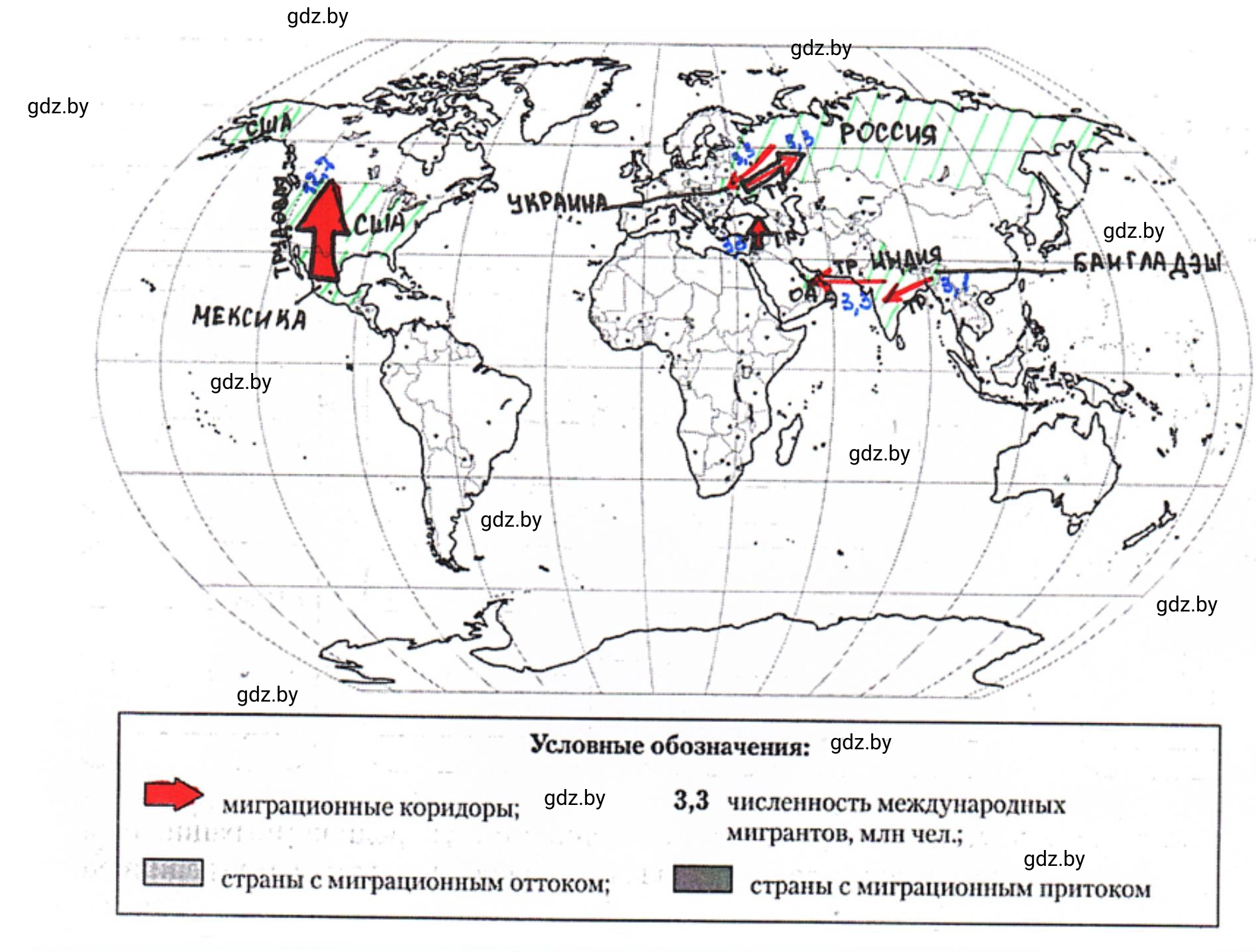 Решение номер 3 (страница 38) гдз по географии 10 класс Кольмакова, Пикулик, рабочая тетрадь