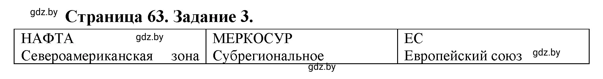 Решение номер 3 (страница 63) гдз по географии 10 класс Кольмакова, Пикулик, рабочая тетрадь