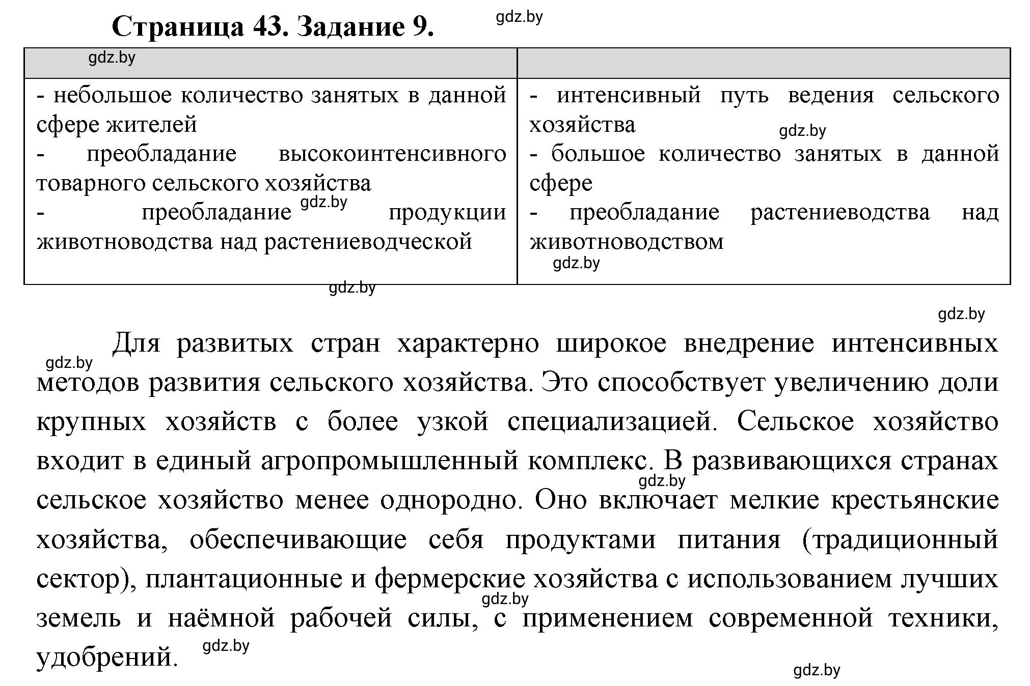 Решение номер 9** (страница 43) гдз по географии 10 класс Витченко, Антипова, тетрадь для практических работ