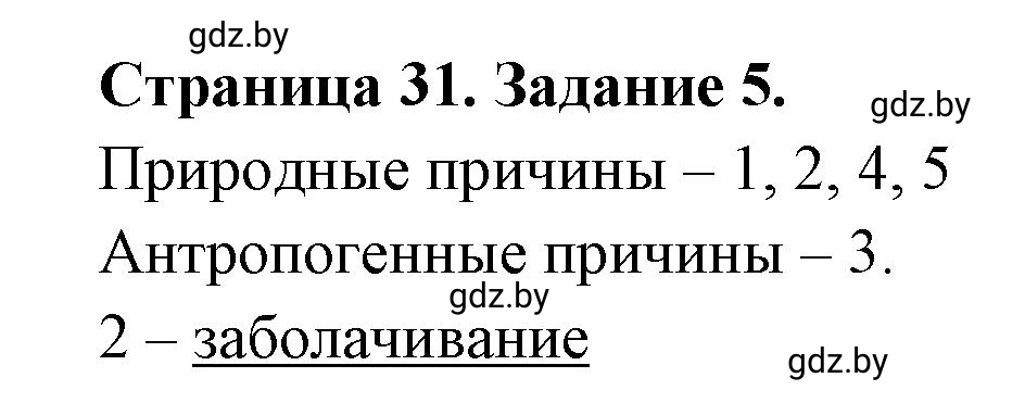 Решение номер 5 (страница 31) гдз по географии 11 класс Кольмакова, Сарычева, тетрадь для практических работ