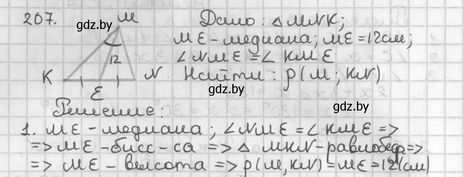 Решение номер 207 (страница 133) гдз по геометрии 7 класс Казаков, учебник