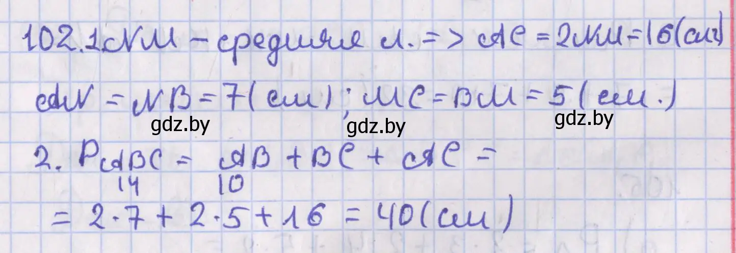 Решение номер 102 (страница 51) гдз по геометрии 8 класс Казаков, учебник