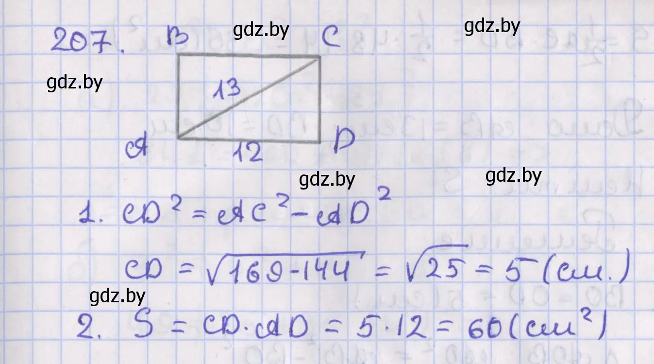 Решение номер 207 (страница 95) гдз по геометрии 8 класс Казаков, учебник