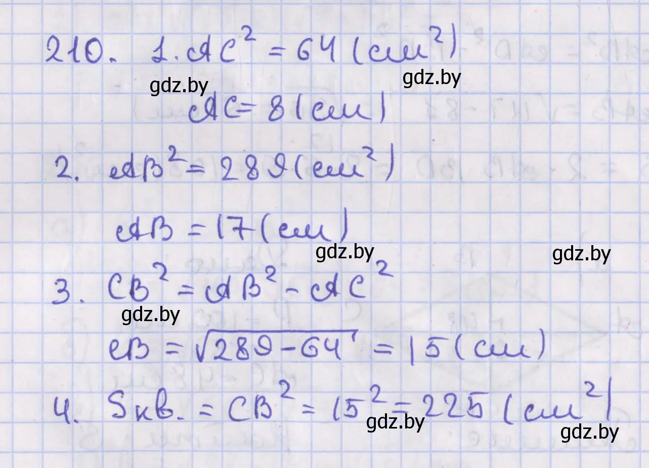 Решение номер 210 (страница 96) гдз по геометрии 8 класс Казаков, учебник
