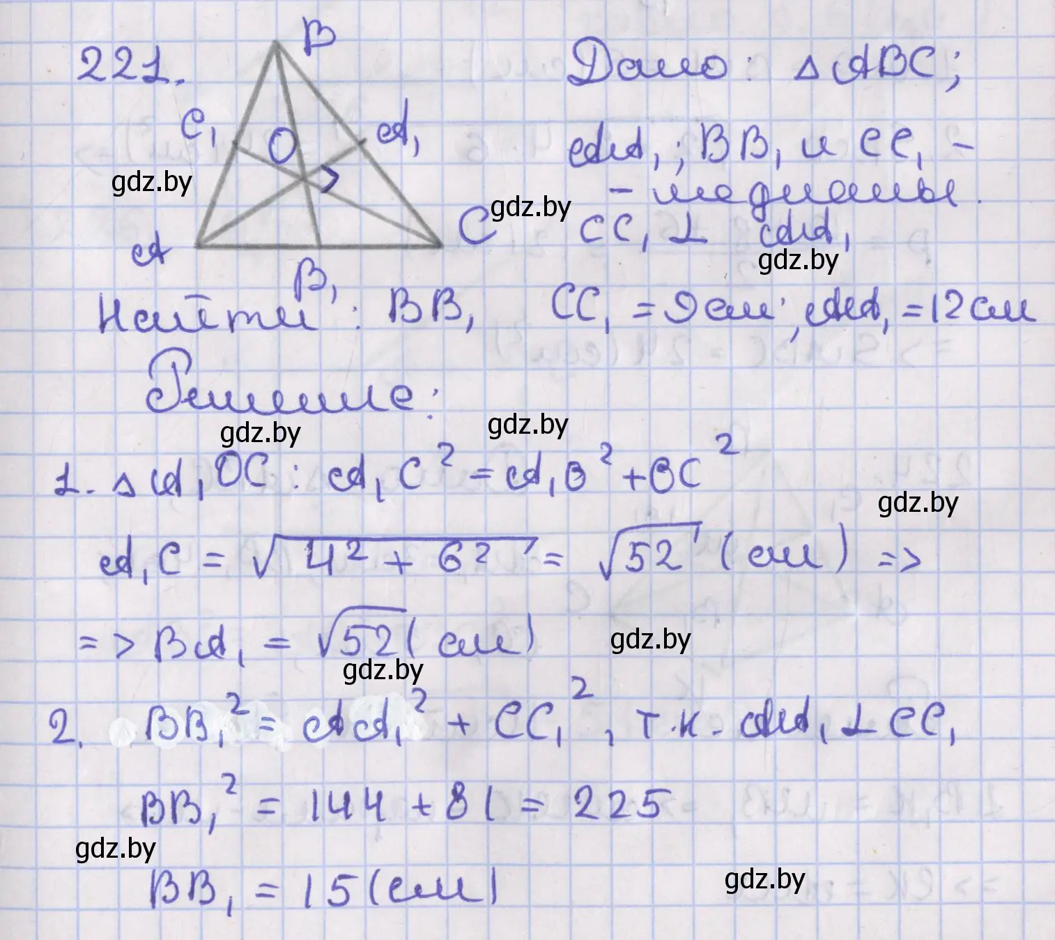 Решение номер 221 (страница 97) гдз по геометрии 8 класс Казаков, учебник