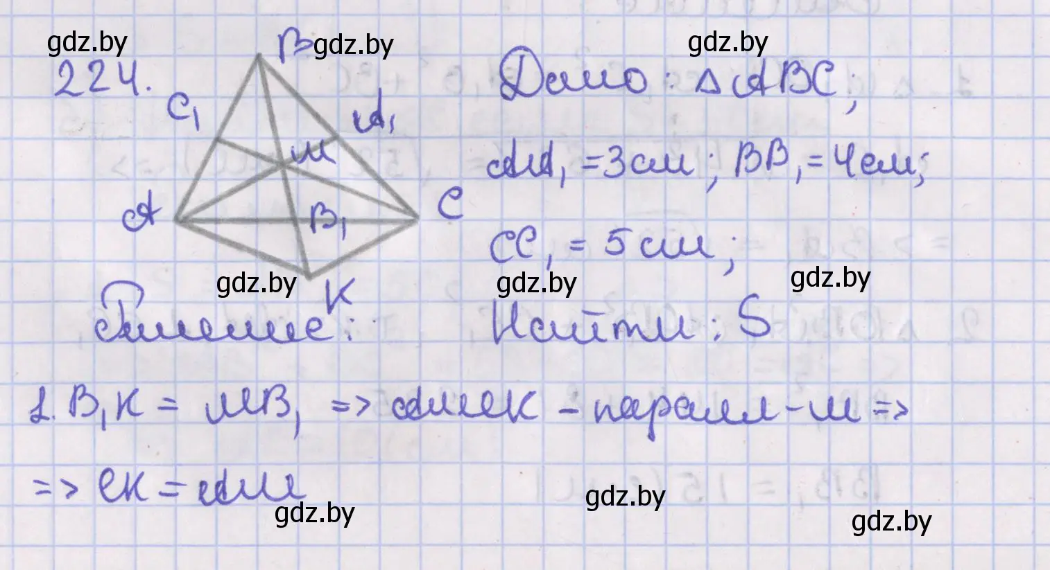 Решение номер 224 (страница 97) гдз по геометрии 8 класс Казаков, учебник