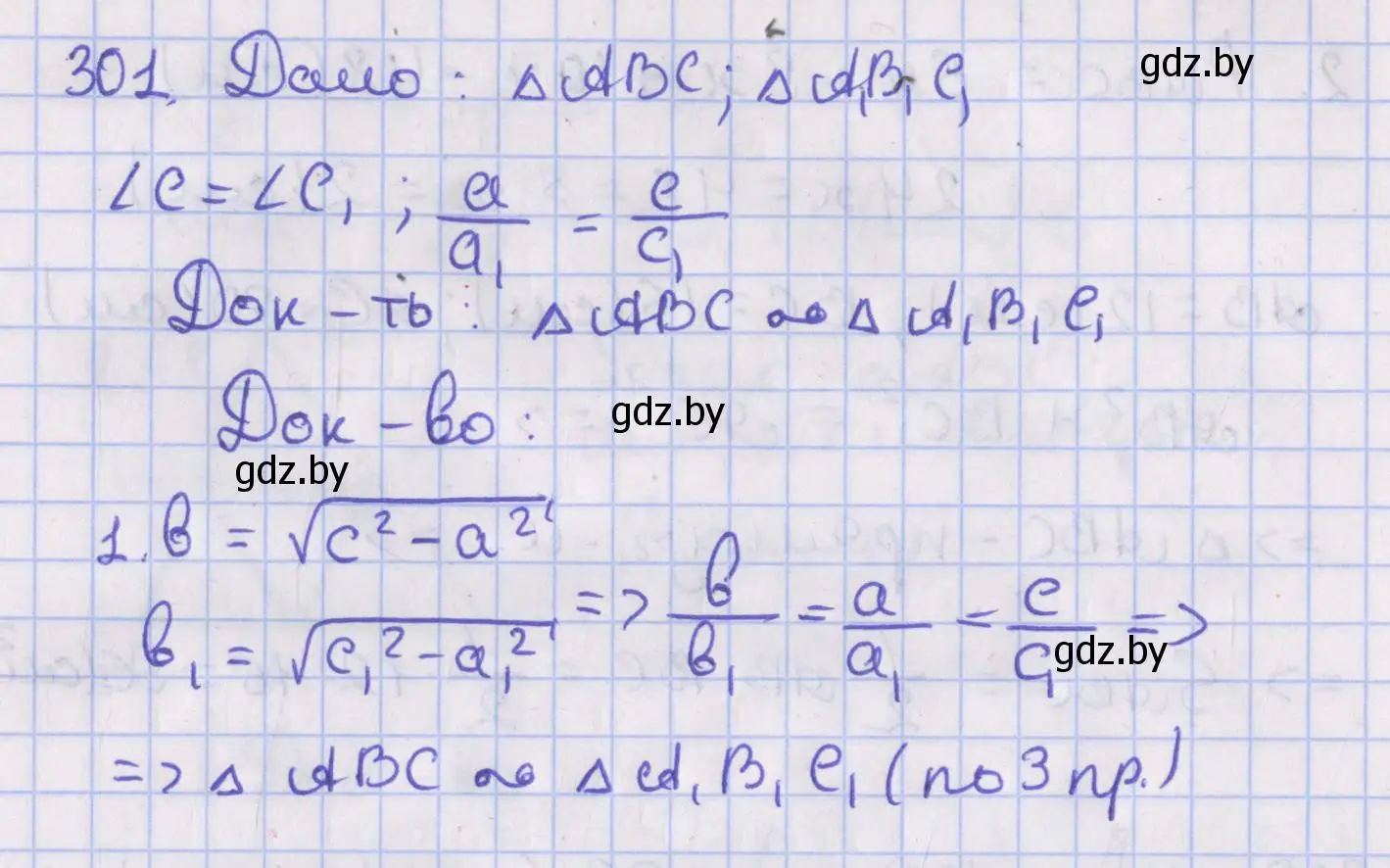 Решение номер 301 (страница 133) гдз по геометрии 8 класс Казаков, учебник