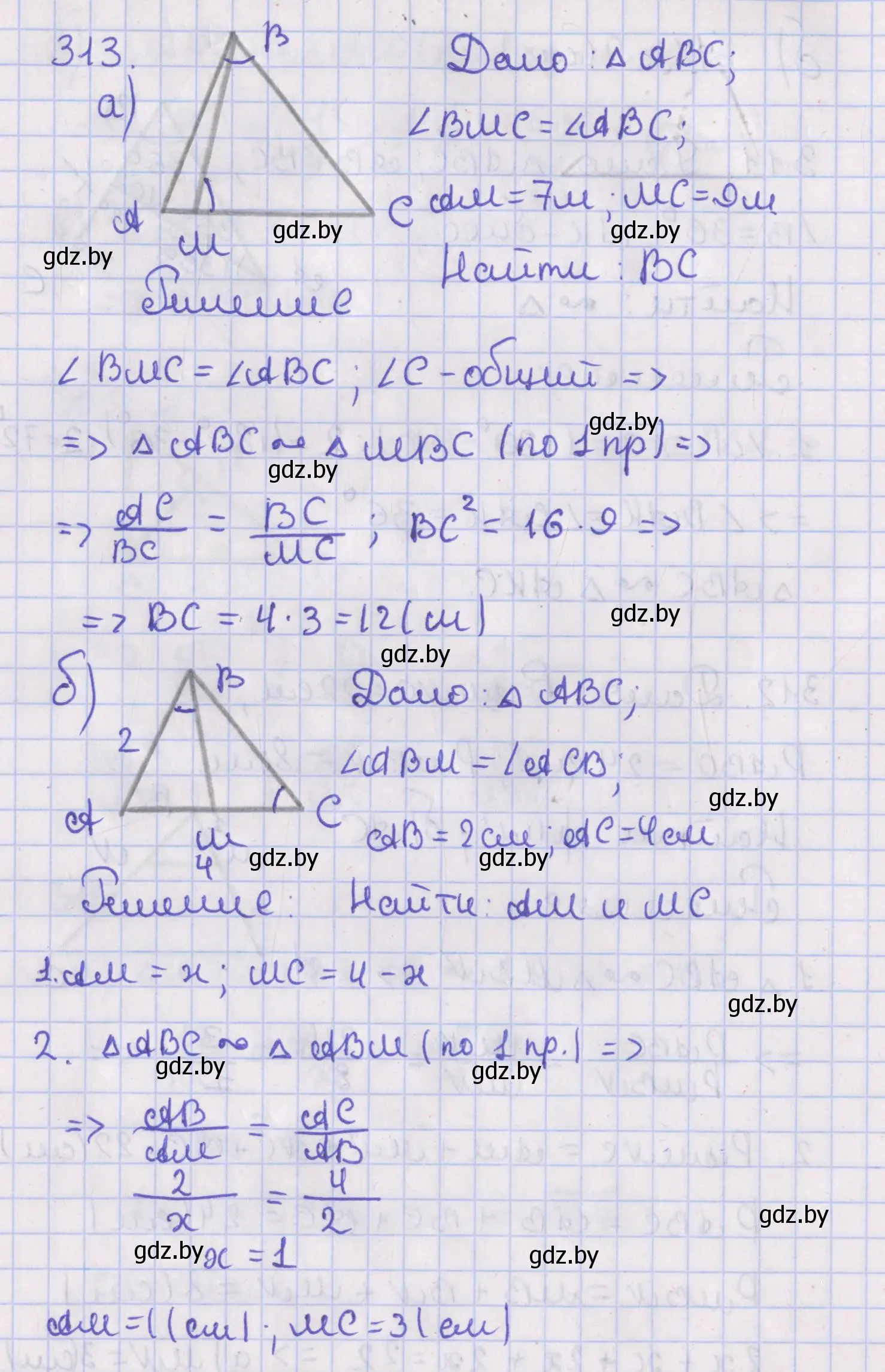 Решение номер 313 (страница 135) гдз по геометрии 8 класс Казаков, учебник