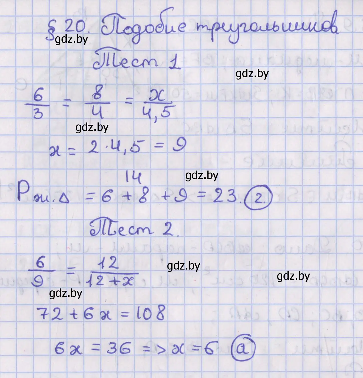 Решение номер тесты (страница 124) гдз по геометрии 8 класс Казаков, учебник