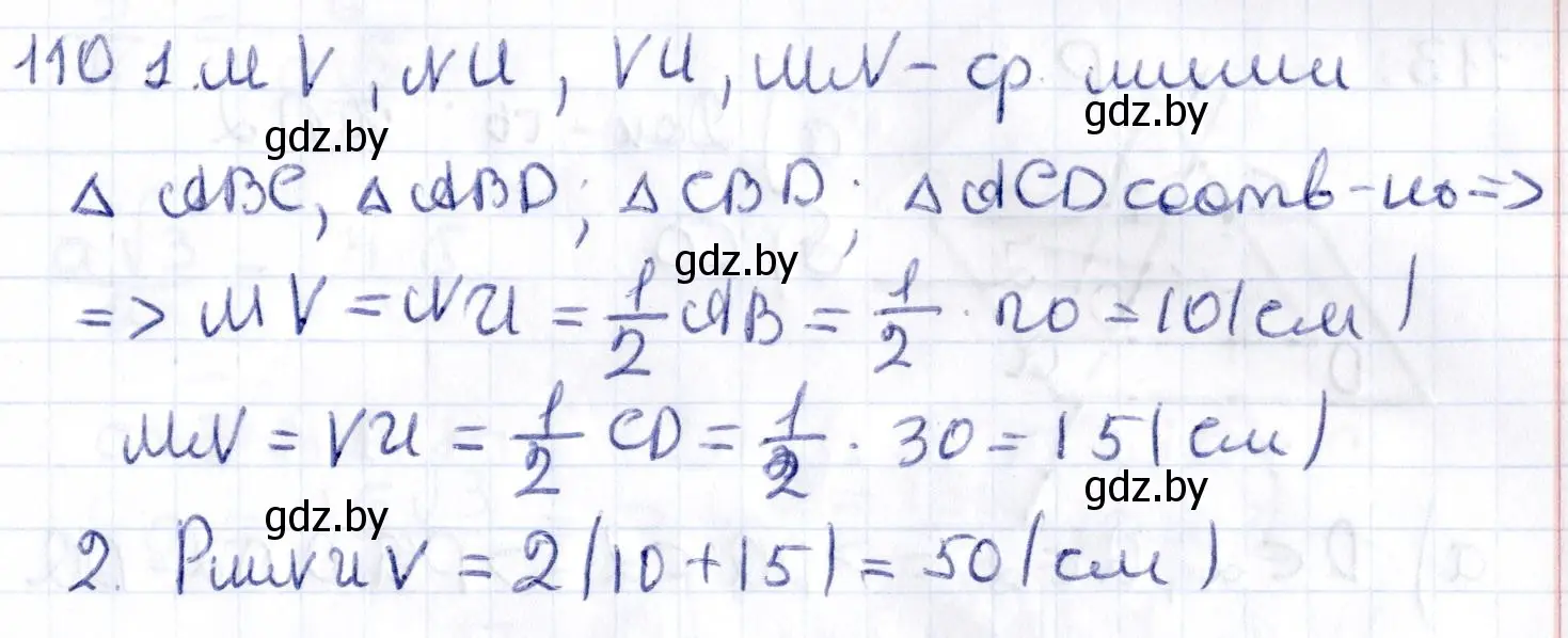 Решение 2. номер 110 (страница 60) гдз по геометрии 10 класс Латотин, Чеботаревский, учебник