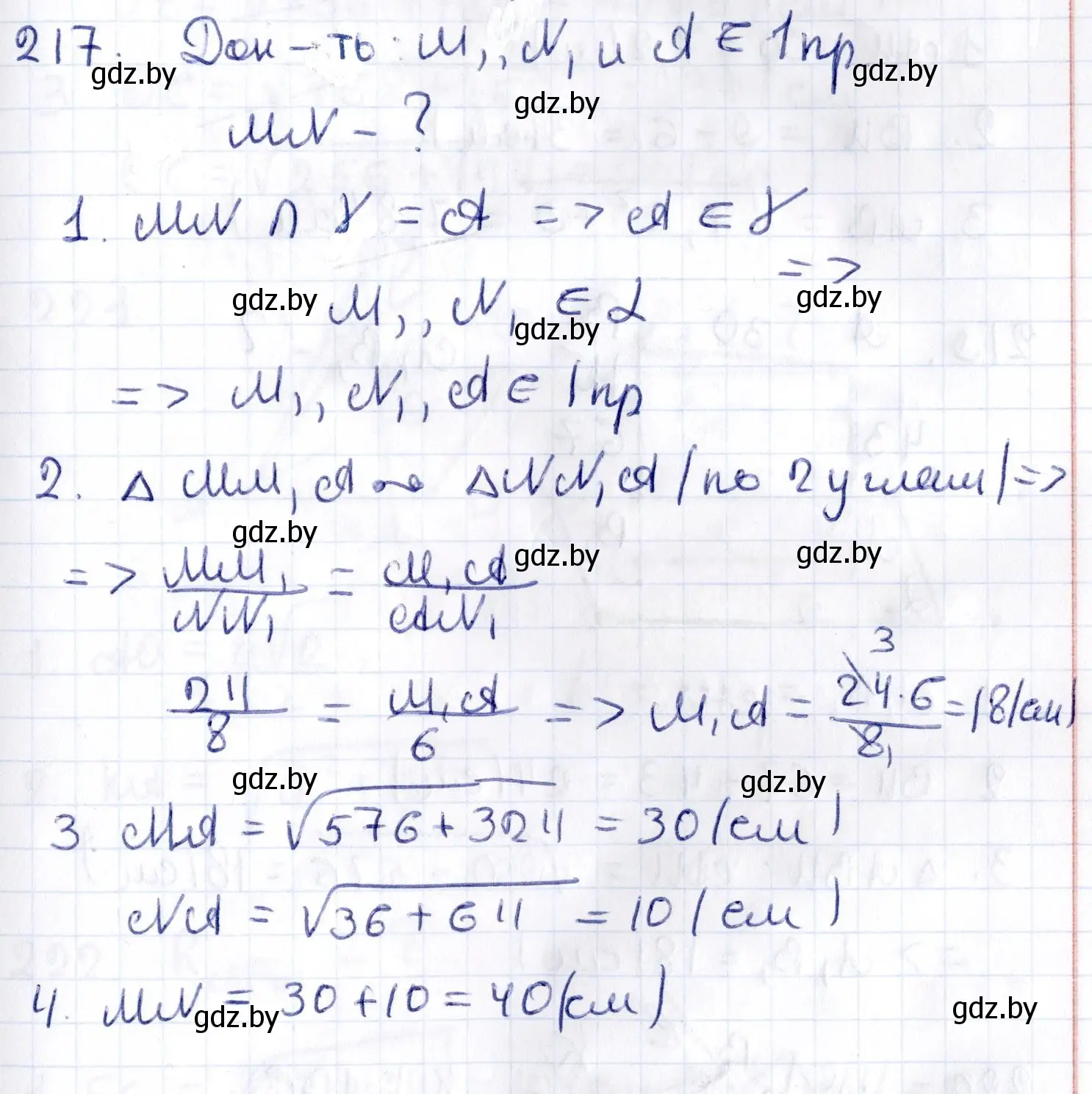 Решение 2. номер 217 (страница 93) гдз по геометрии 10 класс Латотин, Чеботаревский, учебник
