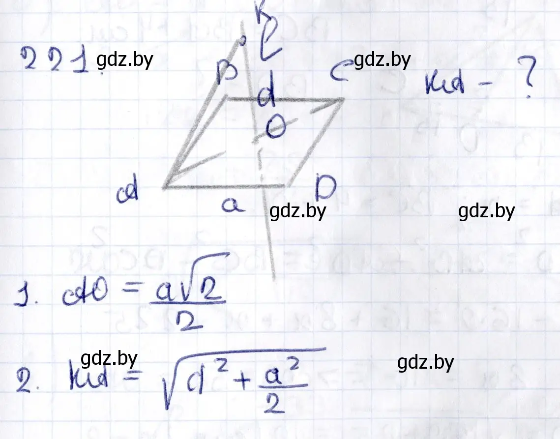 Решение 2. номер 221 (страница 93) гдз по геометрии 10 класс Латотин, Чеботаревский, учебник