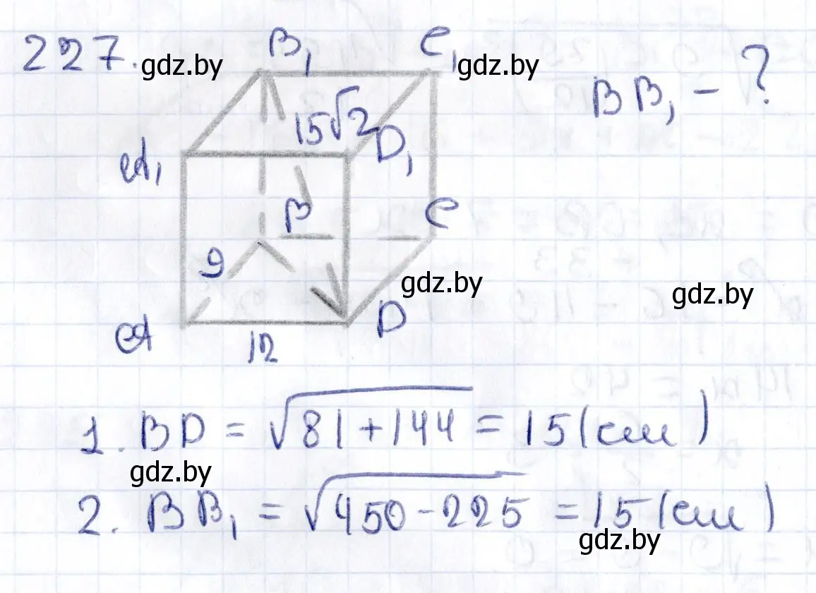 Решение 2. номер 227 (страница 94) гдз по геометрии 10 класс Латотин, Чеботаревский, учебник