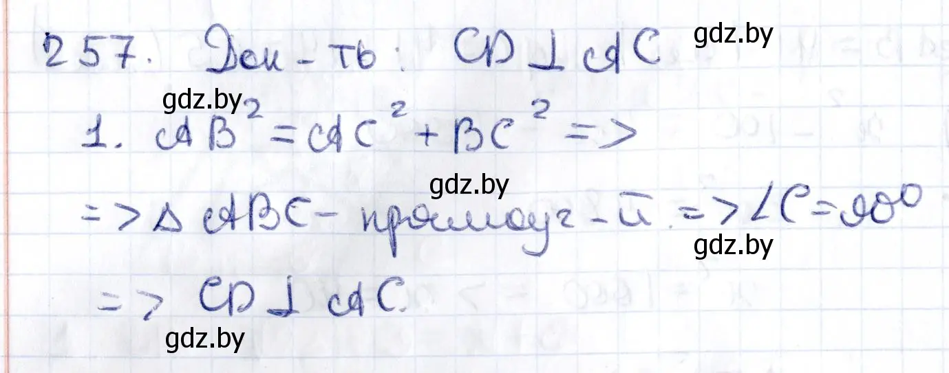 Решение 2. номер 257 (страница 106) гдз по геометрии 10 класс Латотин, Чеботаревский, учебник