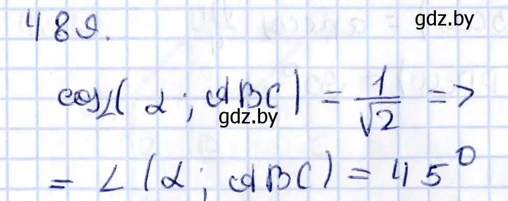 Решение 2. номер 489 (страница 173) гдз по геометрии 10 класс Латотин, Чеботаревский, учебник