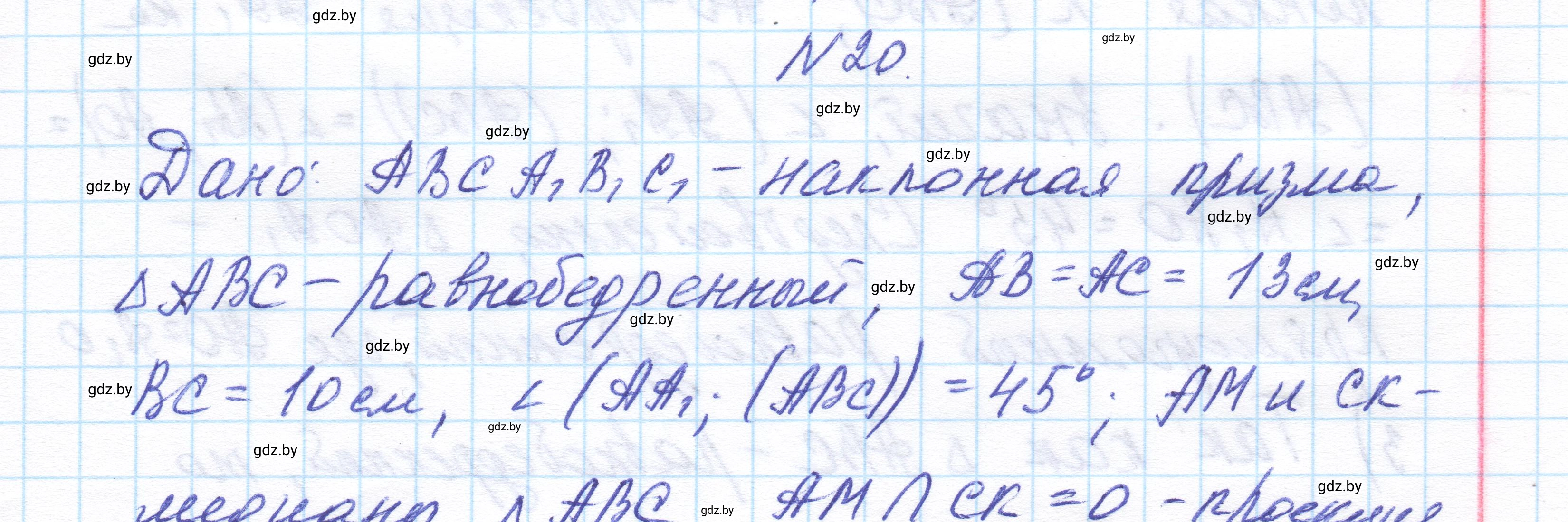 Решение номер 20 (страница 17) гдз по геометрии 11 класс Латотин, Чеботаревский, учебник