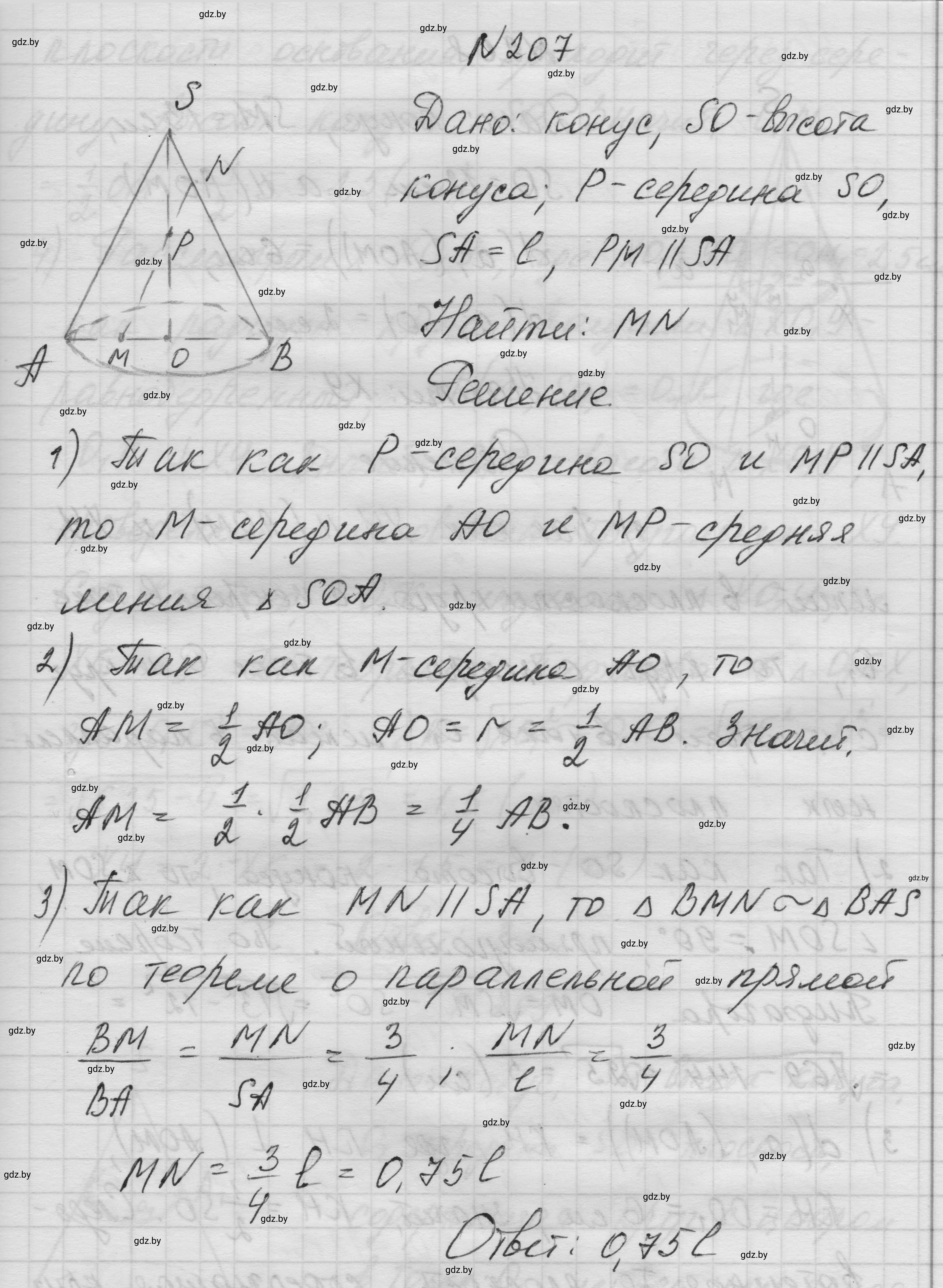 Решение номер 207 (страница 70) гдз по геометрии 11 класс Латотин, Чеботаревский, учебник