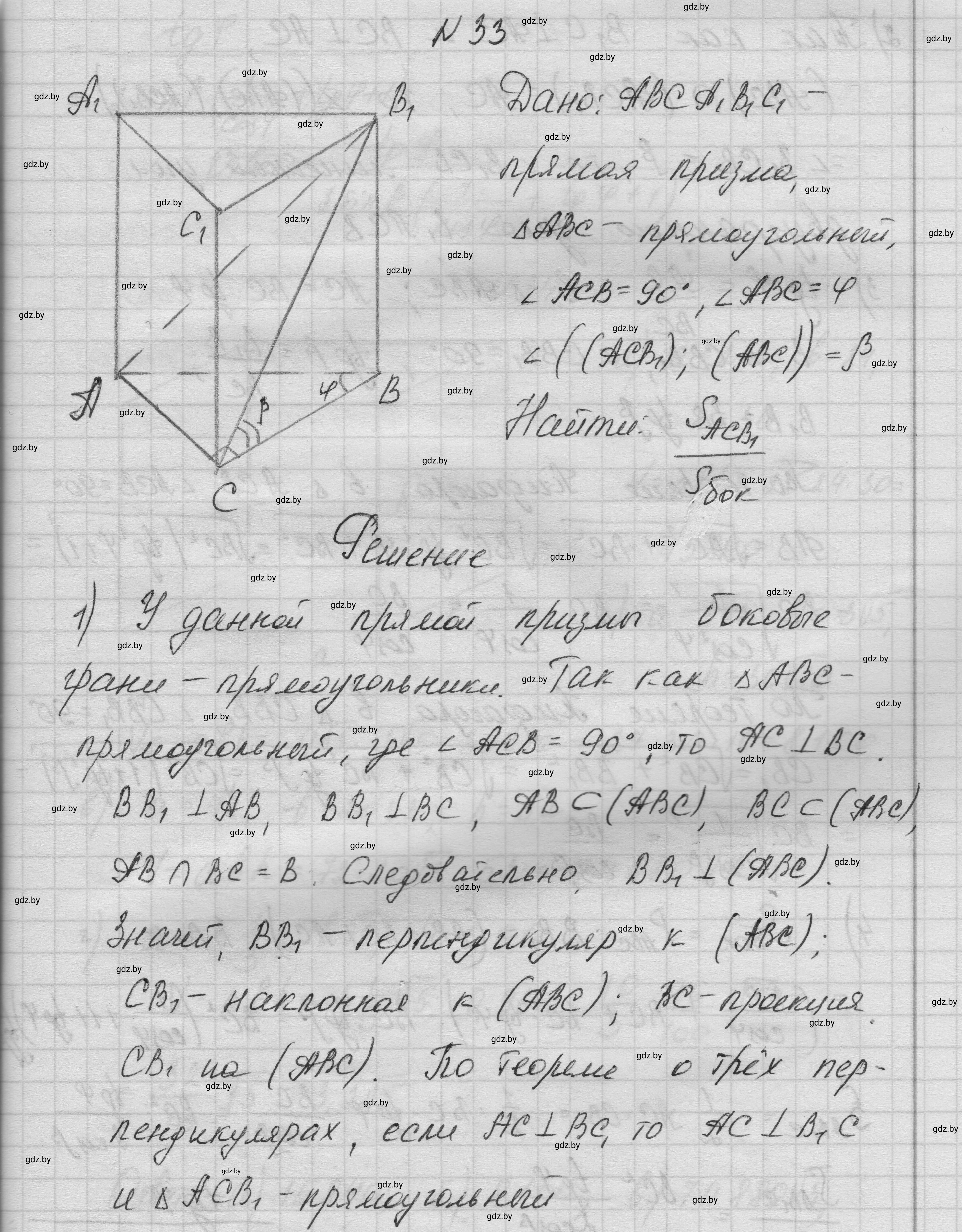 Решение номер 33 (страница 18) гдз по геометрии 11 класс Латотин, Чеботаревский, учебник