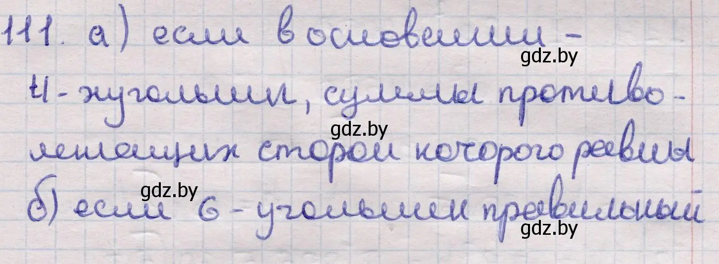 Решение 2. номер 111 (страница 34) гдз по геометрии 11 класс Латотин, Чеботаревский, учебник