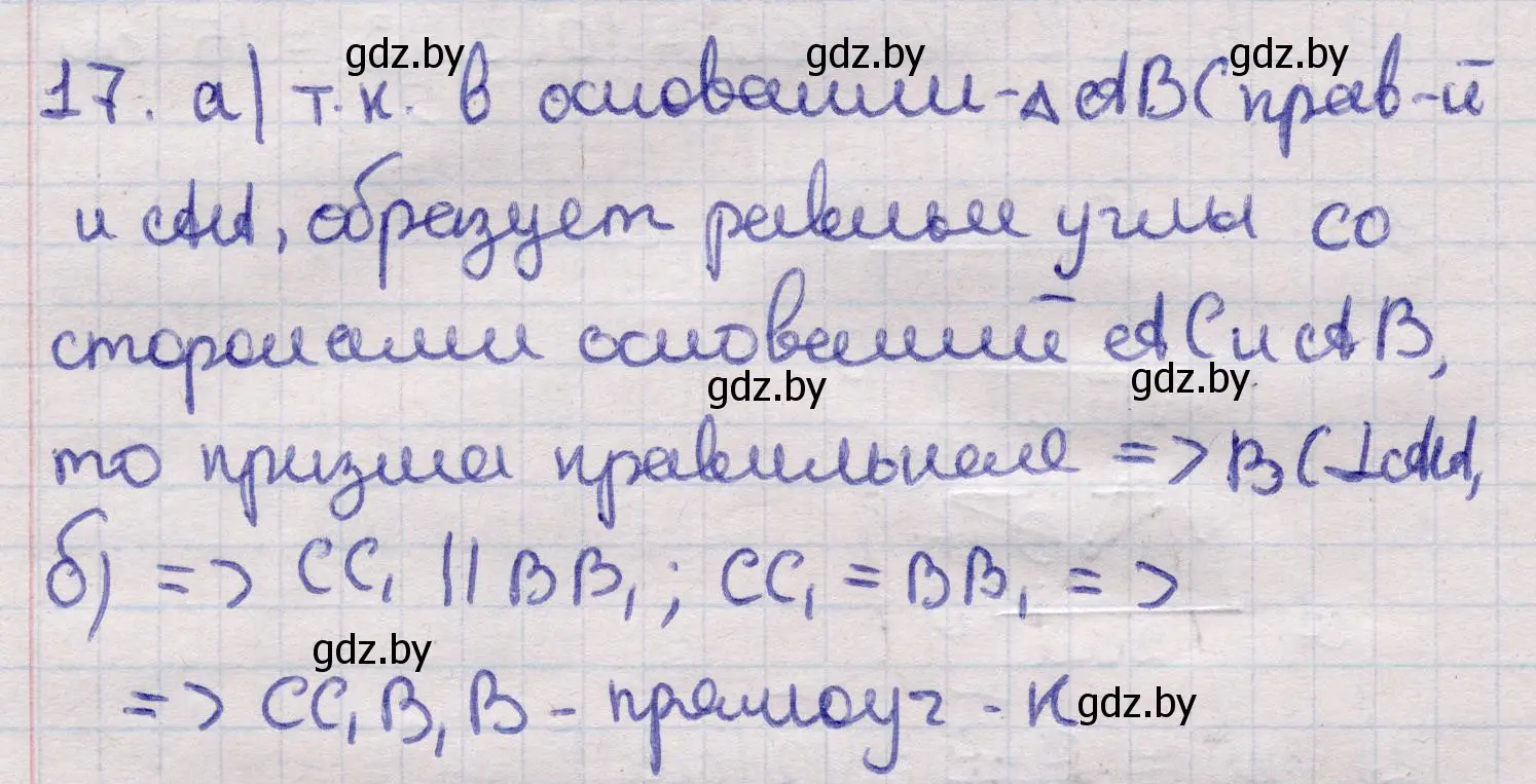 Решение 2. номер 17 (страница 16) гдз по геометрии 11 класс Латотин, Чеботаревский, учебник