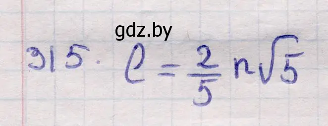 Решение 2. номер 315 (страница 104) гдз по геометрии 11 класс Латотин, Чеботаревский, учебник