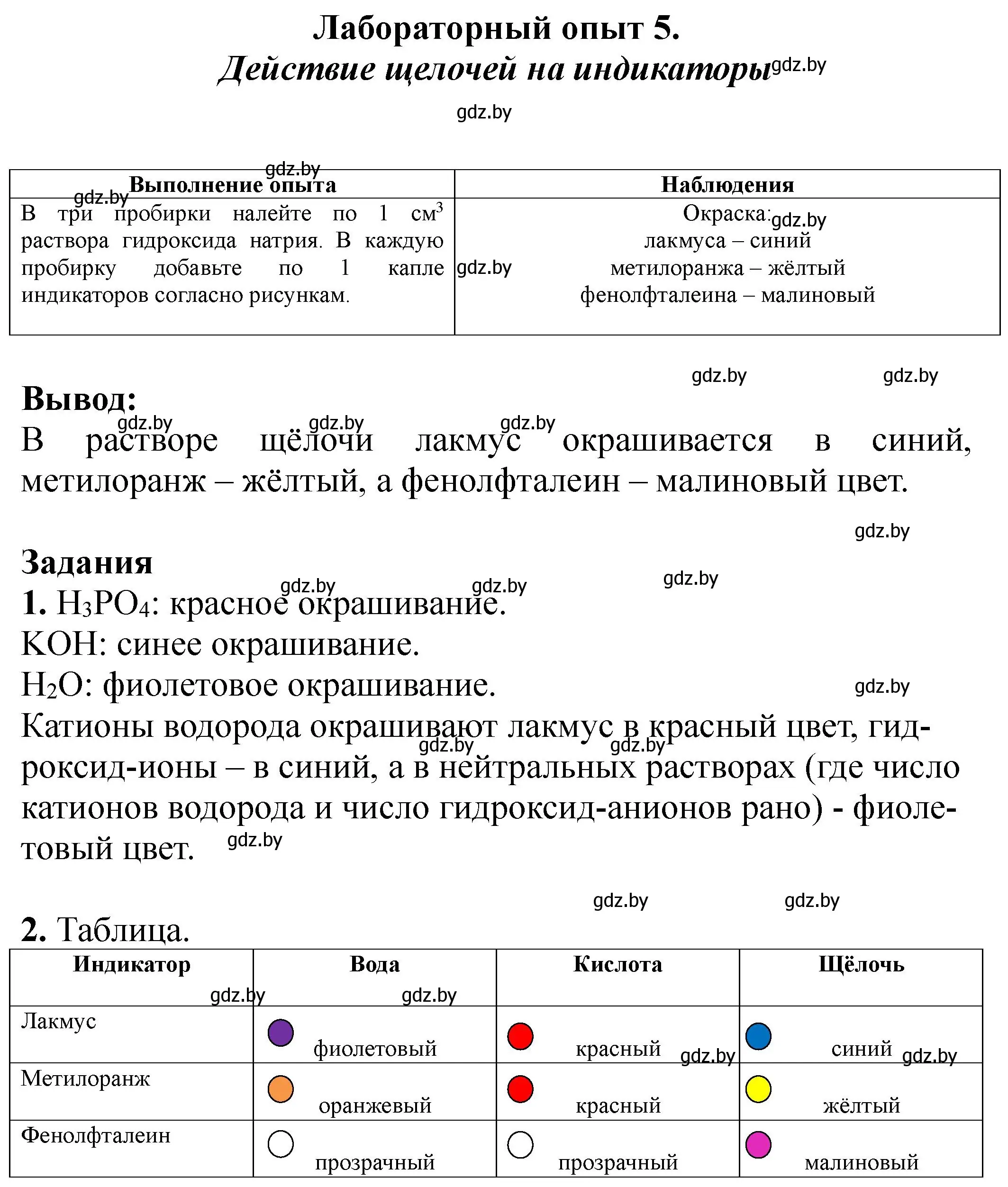 Лабораторный опыт 5 страница 10 гдз по химии 7 класс Борушко, тетрадь для  практических работ 2022-2023