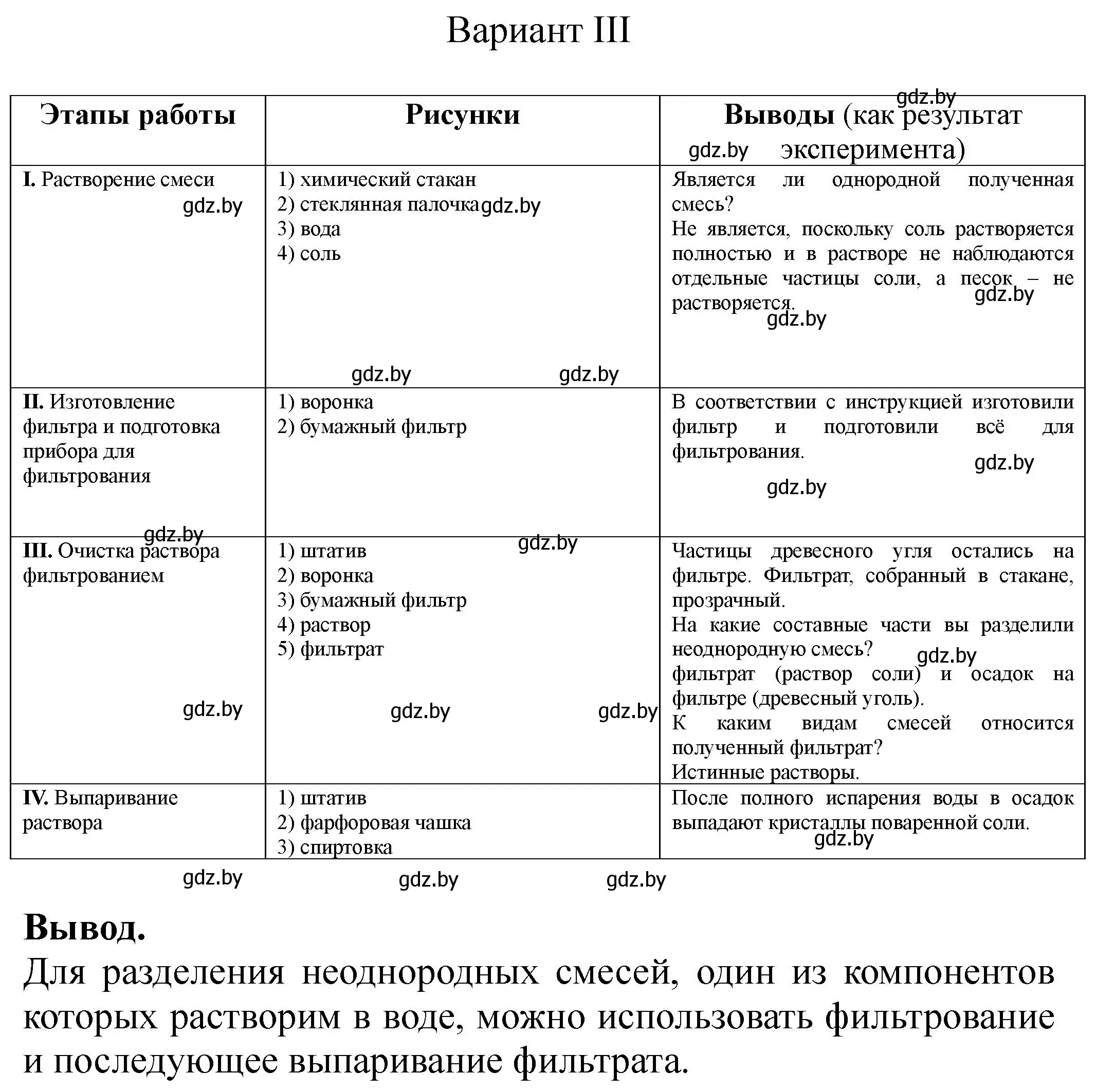 Решение  Вариант 3 (страница 11) гдз по химии 7 класс Борушко, тетрадь для практических работ