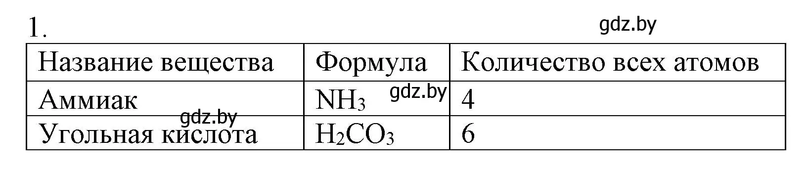 Решение номер 1 (страница 63) гдз по химии 7 класс Сеген, Масловская, сборник контрольных и самостоятельных работ