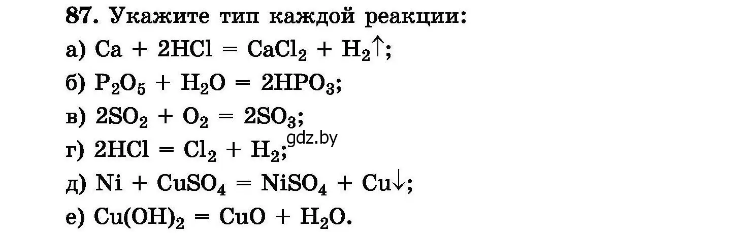 Условие номер 87 (страница 24) гдз по химии 8 класс Хвалюк, Резяпкин, сборник задач