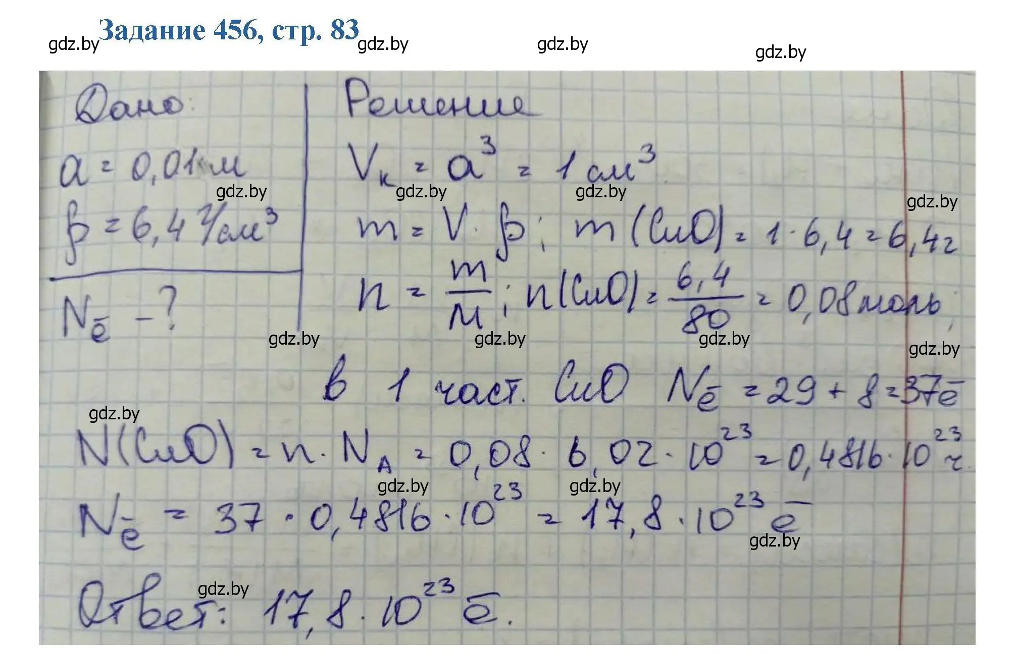 Решение номер 456 (страница 83) гдз по химии 8 класс Хвалюк, Резяпкин, сборник задач