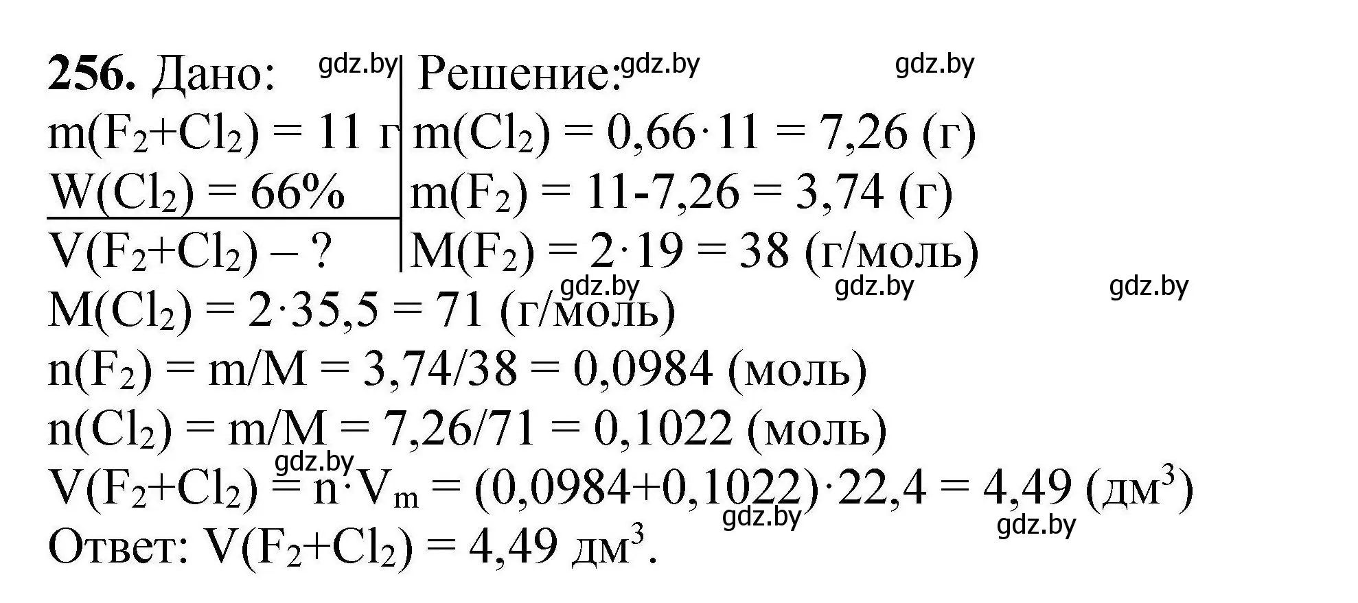 Решение номер 256 (страница 58) гдз по химии 9 класс Хвалюк, Резяпкин, сборник задач