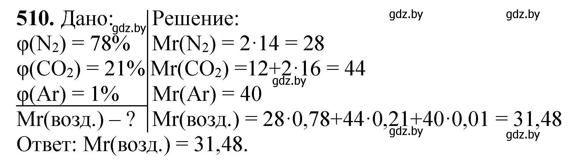 Решение номер 510 (страница 97) гдз по химии 9 класс Хвалюк, Резяпкин, сборник задач