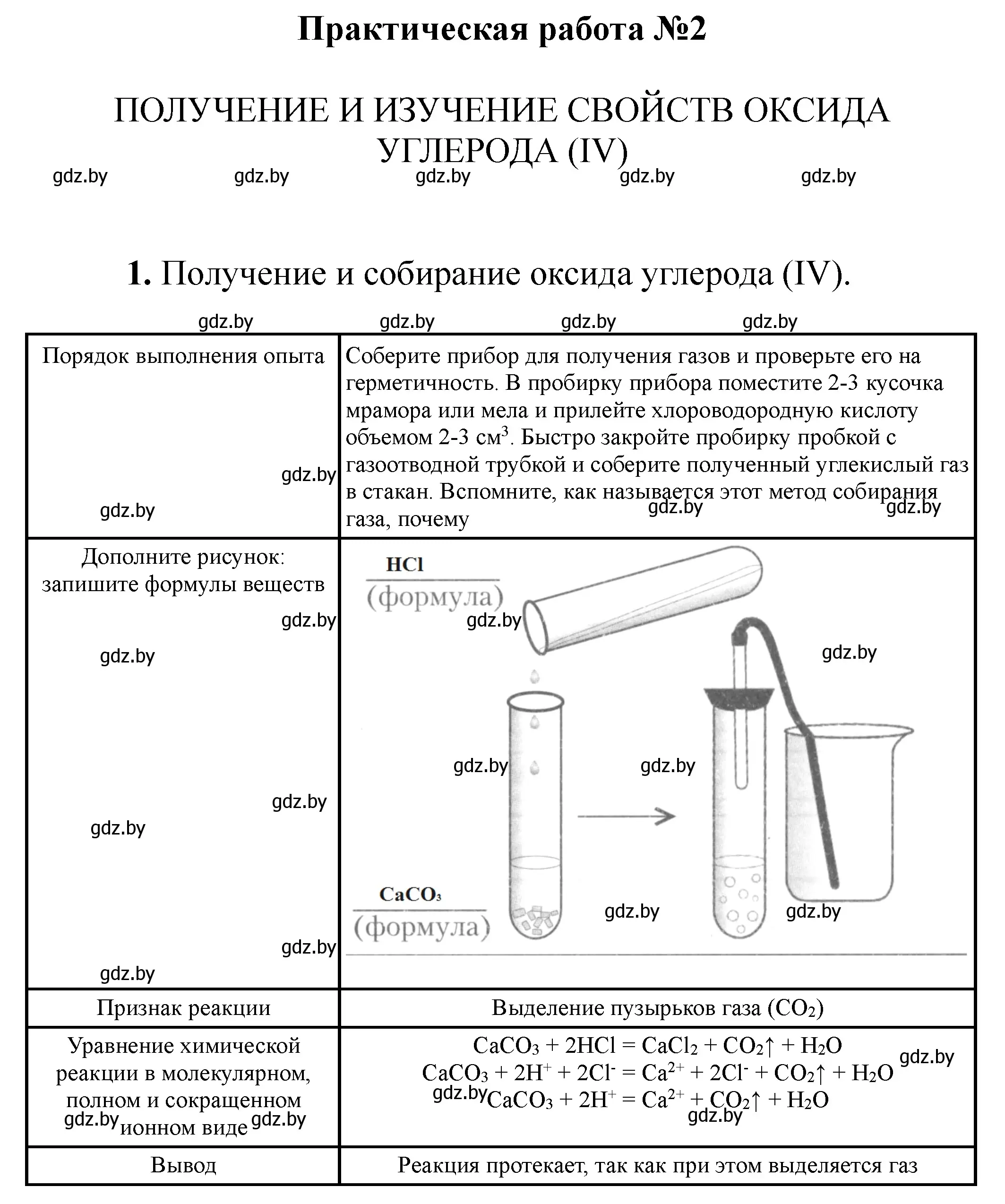 Решение номер вариант 1 (страница 16) гдз по химии 9 класс Сечко, тетрадь для практических работ