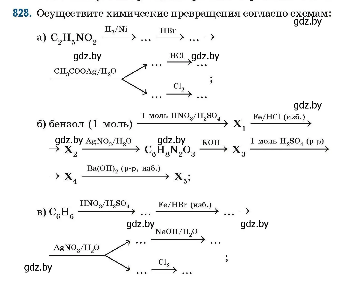 Условие номер 828 (страница 194) гдз по химии 10 класс Матулис, Матулис, сборник задач