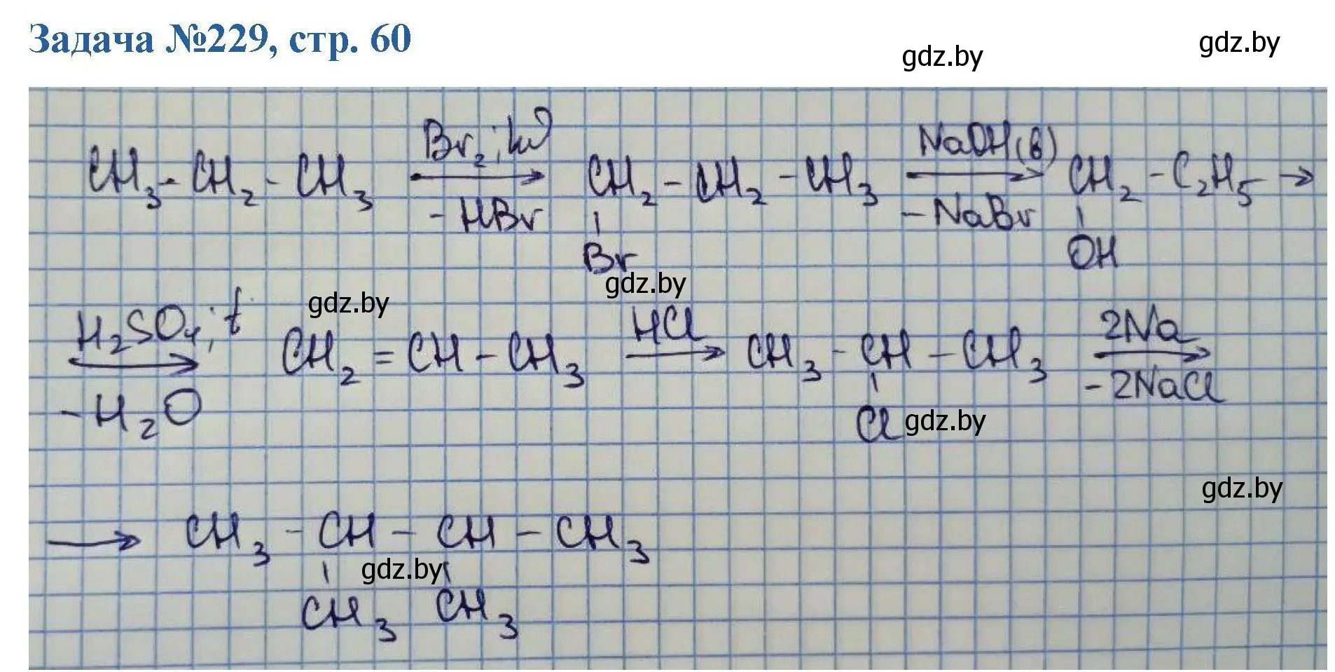 Решение номер 229 (страница 60) гдз по химии 10 класс Матулис, Матулис, сборник задач