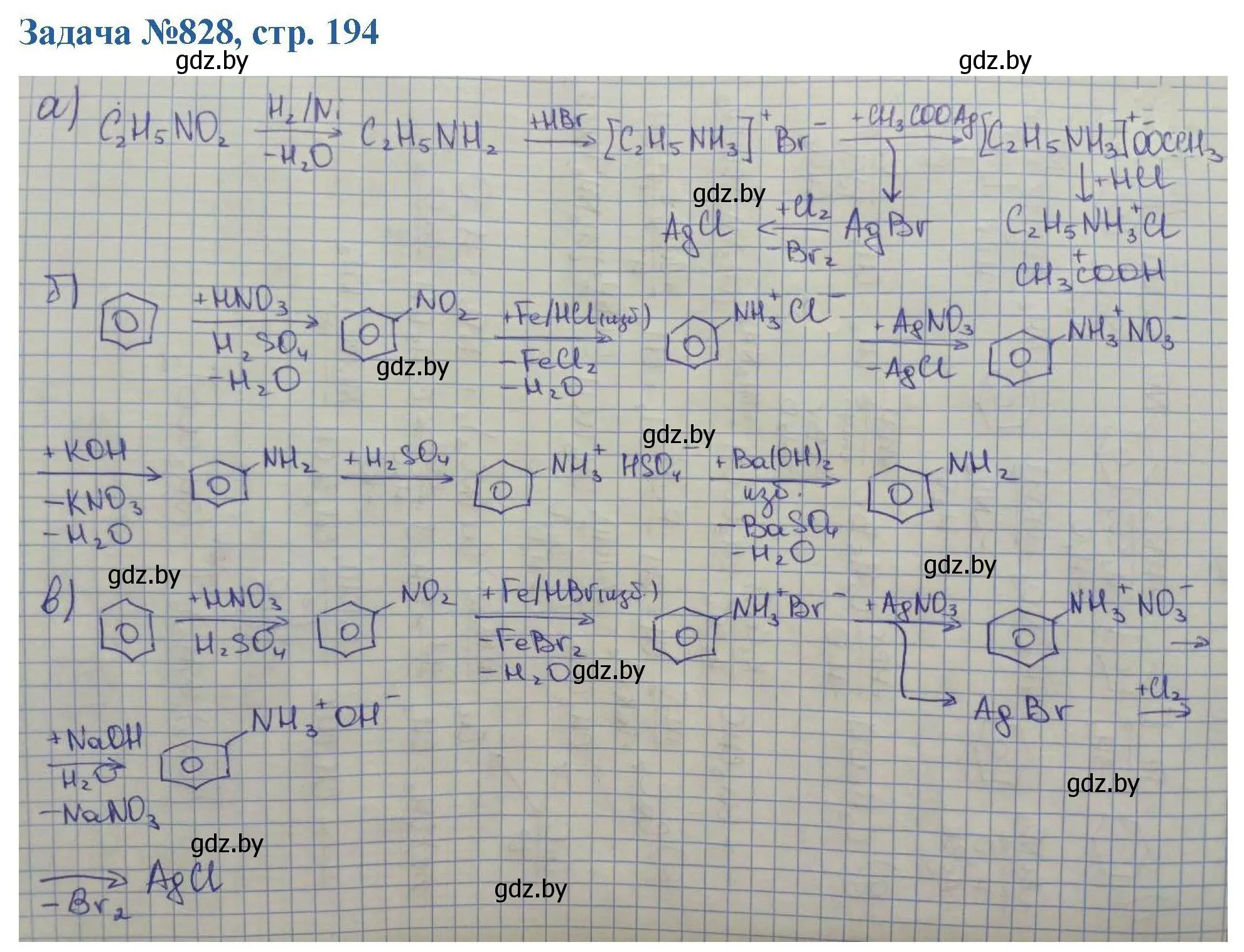Решение номер 828 (страница 194) гдз по химии 10 класс Матулис, Матулис, сборник задач