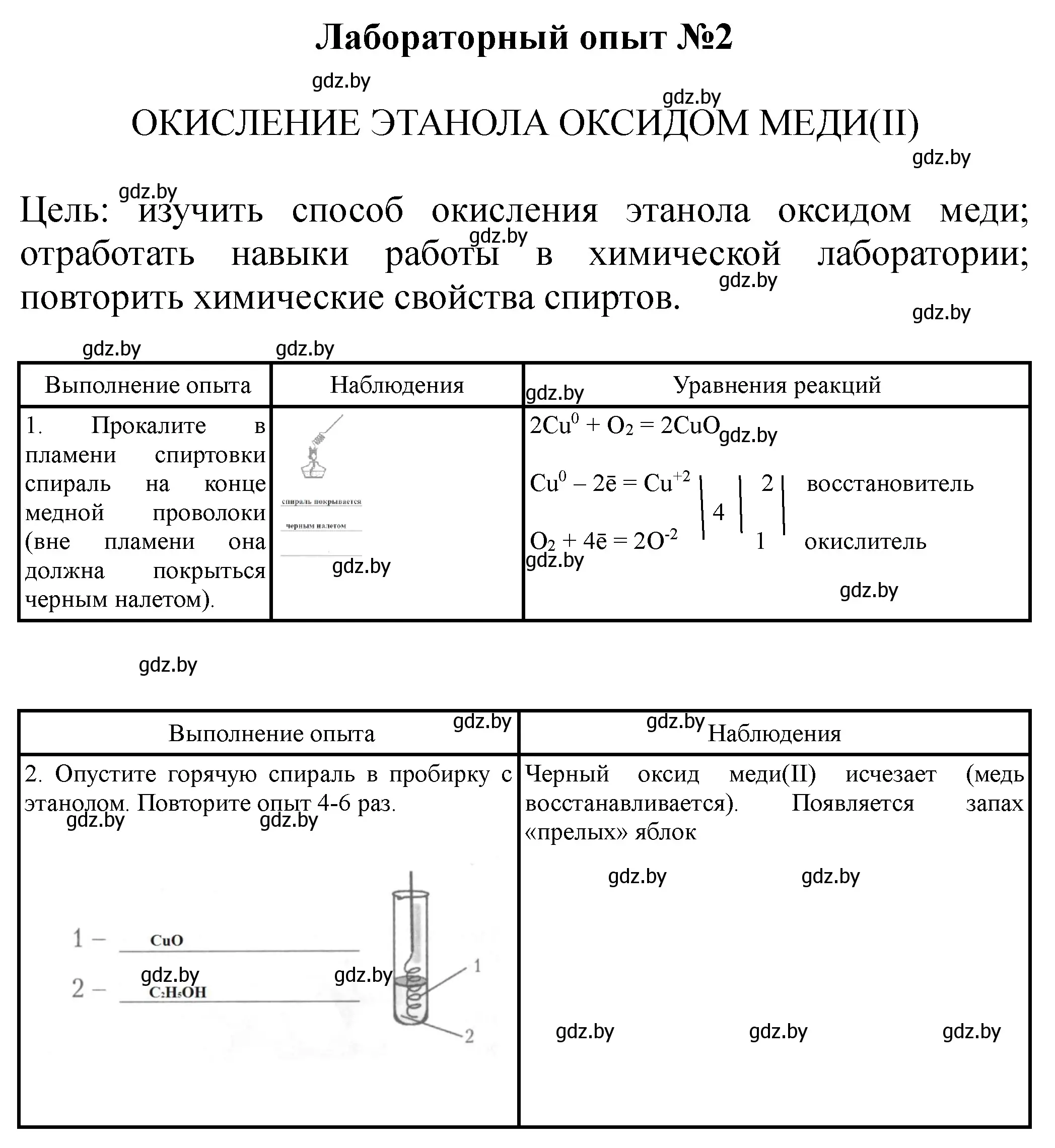 Решение номер Лабораторный опыт 2 (страница 3) гдз по химии 10 класс Борушко, тетрадь для практических работ