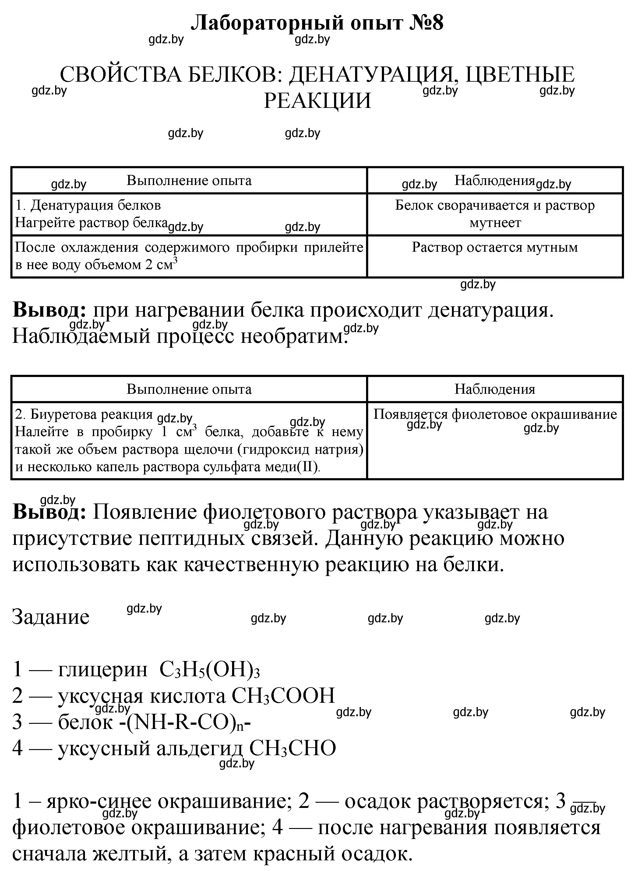 Решение номер Лабораторный опыт 8 (страница 14) гдз по химии 10 класс Борушко, тетрадь для практических работ