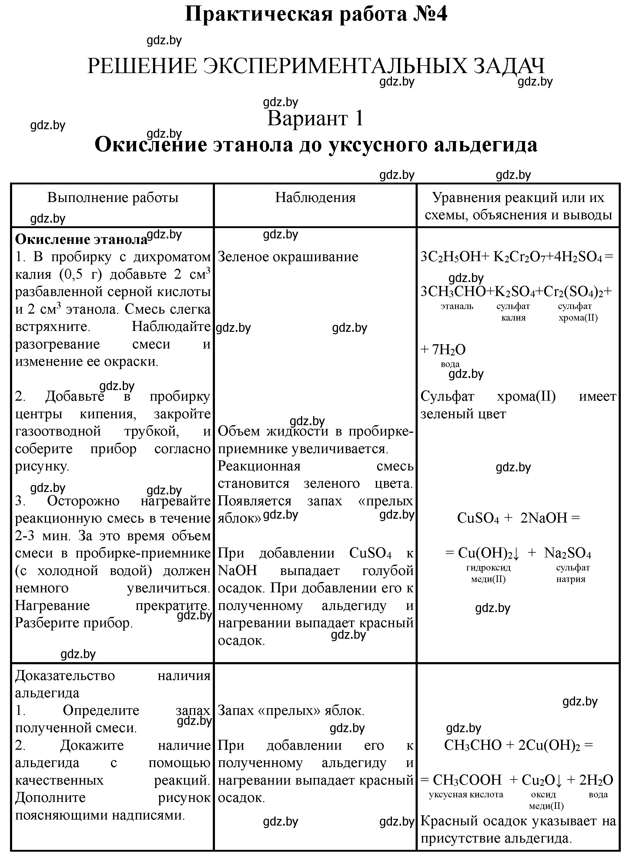 Решение номер 1 (страница 20) гдз по химии 10 класс Борушко, тетрадь для практических работ