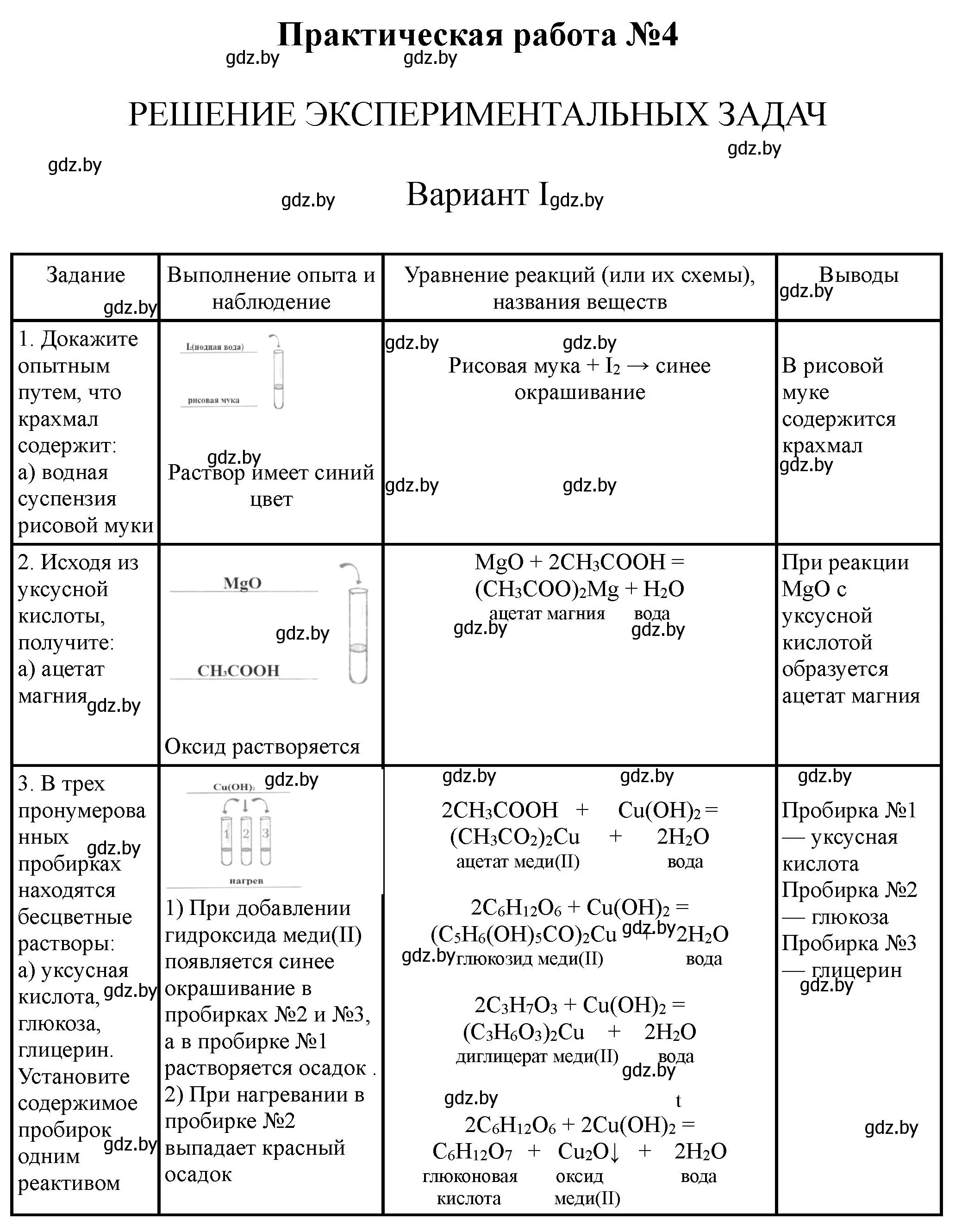 Решение номер 1 (страница 21) гдз по химии 10 класс Борушко, тетрадь для практических работ