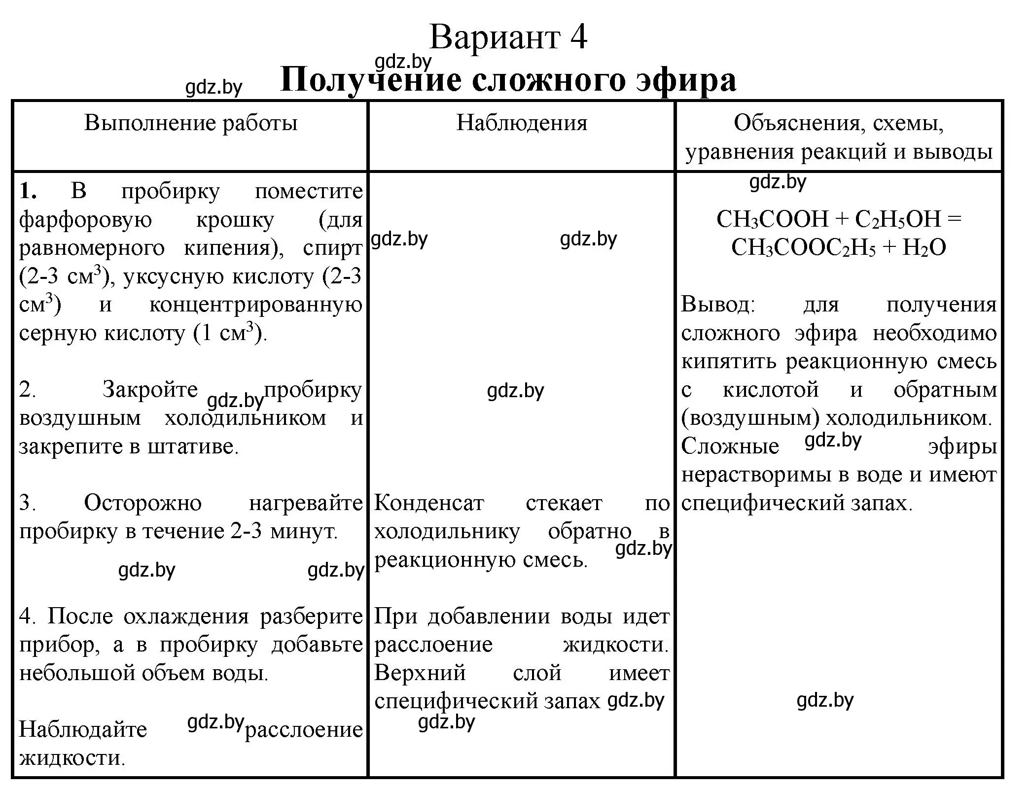 Решение номер 4 (страница 24) гдз по химии 10 класс Борушко, тетрадь для практических работ